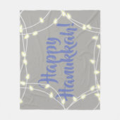 White Lights Hanukkah Greeting Fleece Deken (Voorkant)