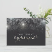 White Lights Sparkle zal je mijn Bridesmaid zijn Kaart (Staand voorkant)