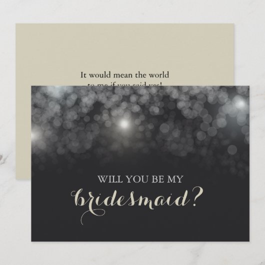 White Lights Sparkle zal je mijn Bridesmaid zijn Kaart (Voorkant / Achterkant)