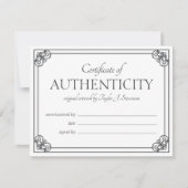 White  Lijst Certificate of Authenticity (Voorkant)