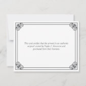 White Lijst Certificate of Authenticity (Achterkant)