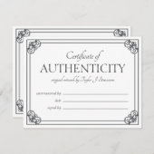 White Lijst Certificate of Authenticity (Voorkant / Achterkant)