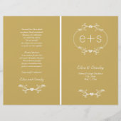 White lijst, initialen gevouwen gouden trouwprogra (Voorkant)