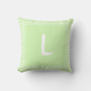 White Lijst Monogram Letter Stripes Cushion Kussen