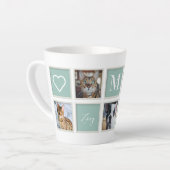 White  Lijst Pet Mam Monogram en Foto Latte Mok (Linkerhoek)