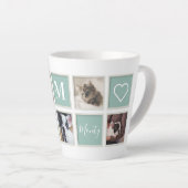 White  Lijst Pet Mam Monogram en Foto Latte Mok (Rechterhoek)