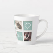 White  Lijst Pet Mam Monogram en Foto Latte Mok (Rechts)
