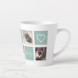 White  Lijst Pet Mam Monogram en Foto Latte Mok