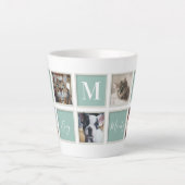 White  Lijst Pet Mam Monogram en Foto Latte Mok (Voorkant)