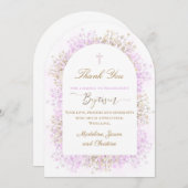 white lilac flowers Baptism thank you card Kaart (Voorkant / Achterkant)