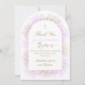 white lilac flowers Baptism thank you card Kaart (Voorkant)