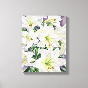 White Lilies 2008 Canvas Afdruk