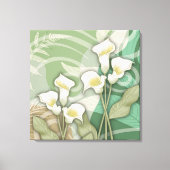 White Lilies 24-inch x24-inch canvas met twee pane (Voorkant)