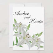 White Lilies and Doves Invitation Kaart (Achterkant)