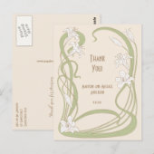 White Lilies Bedankt Briefkaart (Voorkant / Achterkant)