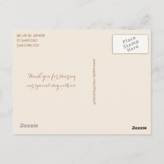 White Lilies Bedankt Briefkaart (Achterkant)