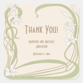 White Lilies Bedankt Vierkante Sticker