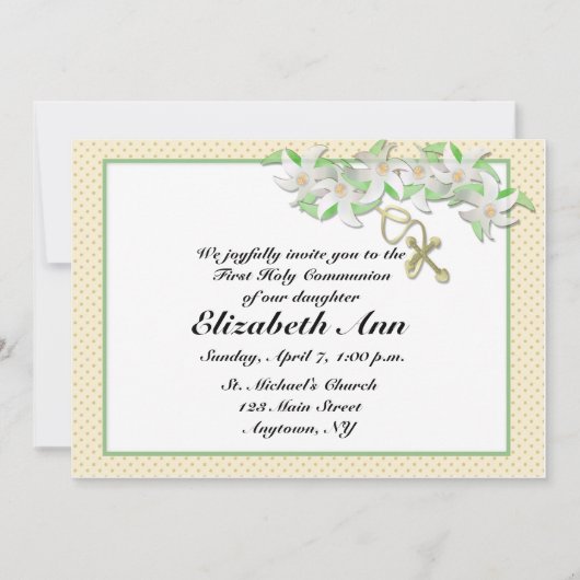 White Lilies Christelijke uitnodiging (Voorkant)