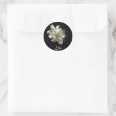 White Lilies Fantasy Ronde Sticker (Tas)