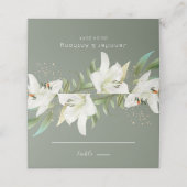 White Lilies Gold Stippen Plaatskaartje (Buitenkant ongevouwen)
