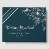 White Lilies Hand Drawn Gastenboek (Voorkant)