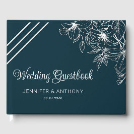 White Lilies Hand Drawn Gastenboek