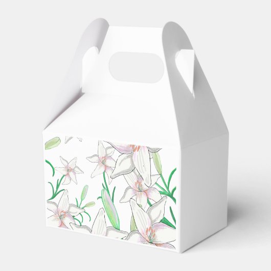 White Lilies Illustration Bedankdoosjes (Voorkant Zijde)