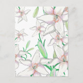 White Lilies Illustration Briefkaart (Voorkant)