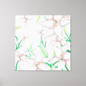 White Lilies Illustration Canvas Afdruk (Voorkant)