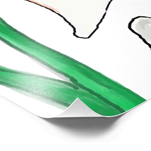 White Lilies Illustration Foto Afdruk (Hoek)