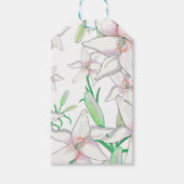 White Lilies Illustration Gift Label Cadeaulabel (Voorkant)
