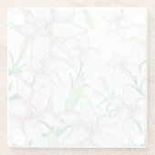 White Lilies Illustration Glazen Onderzetter (Achterkant)
