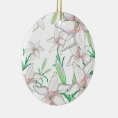 White Lilies Illustration Keramisch Ornament (Rechts)