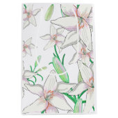 White Lilies Illustration Medium Cadeauzakje (Voorkant)
