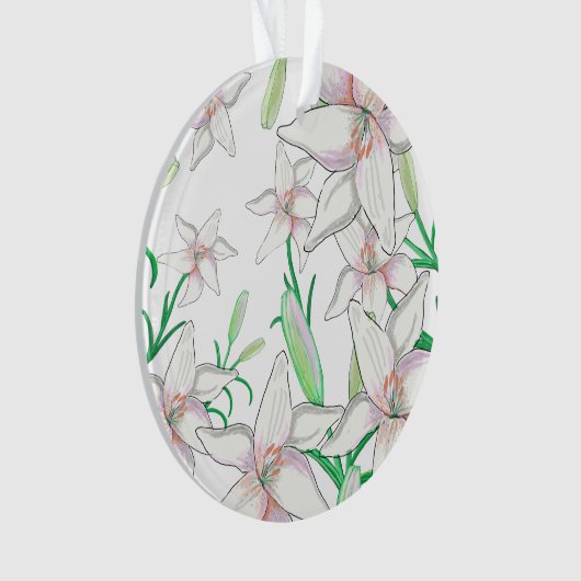 White Lilies Illustration Ornament (voorkant)