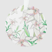 White Lilies Illustration Ornament (voorkant)