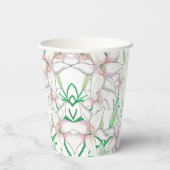 White Lilies Illustration Papieren Bekers (Achterkant)