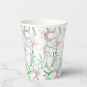 White Lilies Illustration Papieren Bekers (Rechts)
