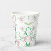 White Lilies Illustration Papieren Bekers (Voorkant)