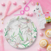 White Lilies Illustration Papieren Bordje (Feest)