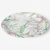 White Lilies Illustration Papieren Bordje (Gekanteld)