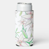 White Lilies Illustration Seltzer Blikjeskoeler (Seltzer Achterkant)