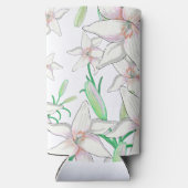 White Lilies Illustration Seltzer Blikjeskoeler (Achterkant)