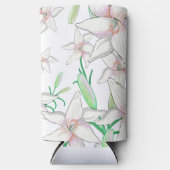 White Lilies Illustration Seltzer Blikjeskoeler (Voorkant)