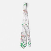 White Lilies Illustration Stropdas (Voorkant)