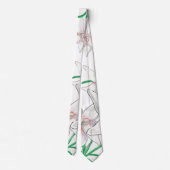 White Lilies Illustration Stropdas (Achterkant)