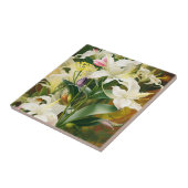 White Lilies in Bloom Tegeltje (Zijkant)