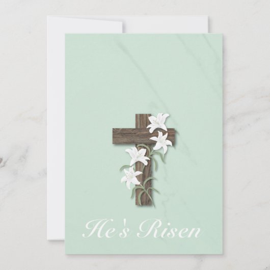 White Lilies & Mild Mint Easter Brunch Invite Kaart (Achterkant)