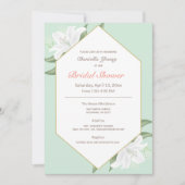 White Lilies & Mild Mint Vrijgezellenfeest Invite Kaart (Voorkant)