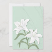 White Lilies & Mild Mint Vrijgezellenfeest Invite Kaart (Achterkant)